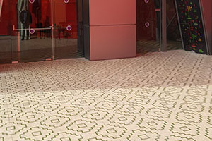 ceramic osb tile Seriaki with green pyramid pattern 
