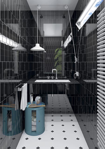 Wall And Floor Bathroom Tiles Vives, Black And White Ceramic Bathroom Floor Tiles